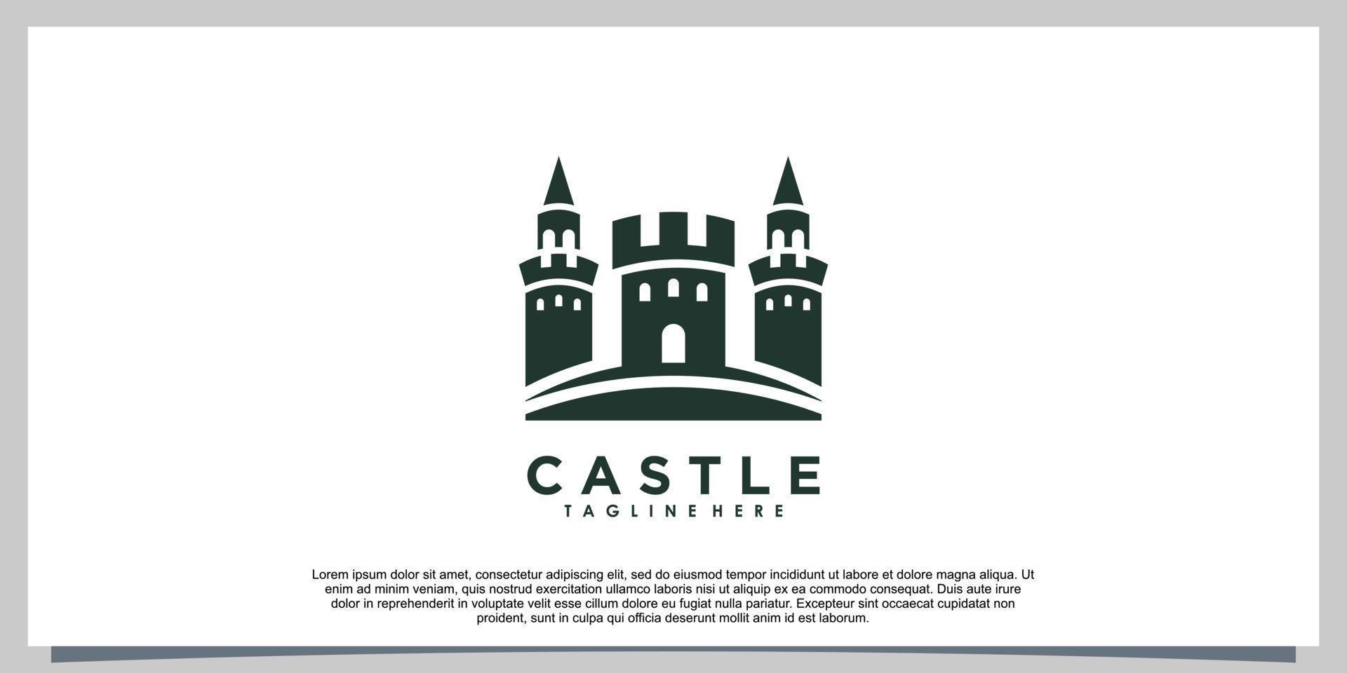 castle logo design inspiration with template creative concept vector