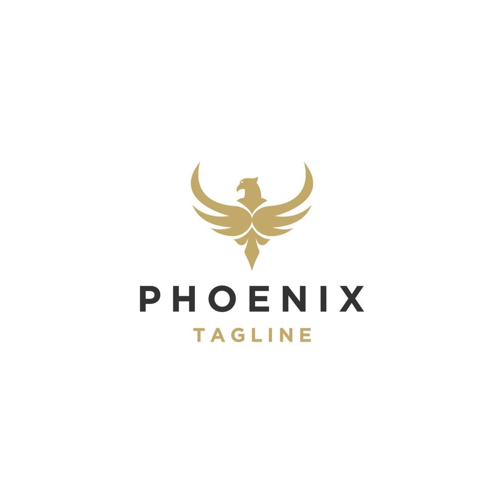 vector plano de plantilla de diseño de icono de logotipo de phoenix