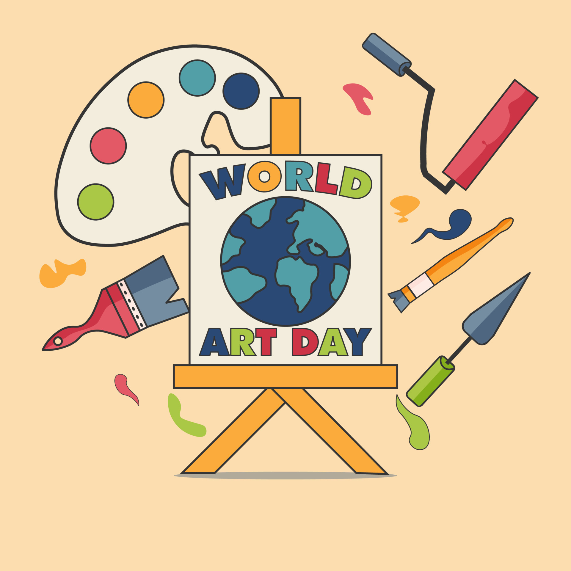 world art day design poster 18986888 Vector Art at Vecteezy