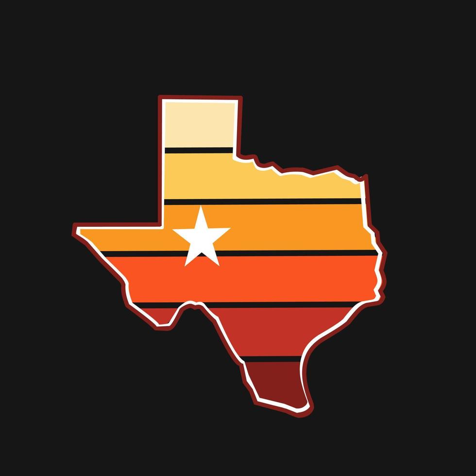 illustration vector of texas map in summer background with long horn perfect for print,symbol,etc.