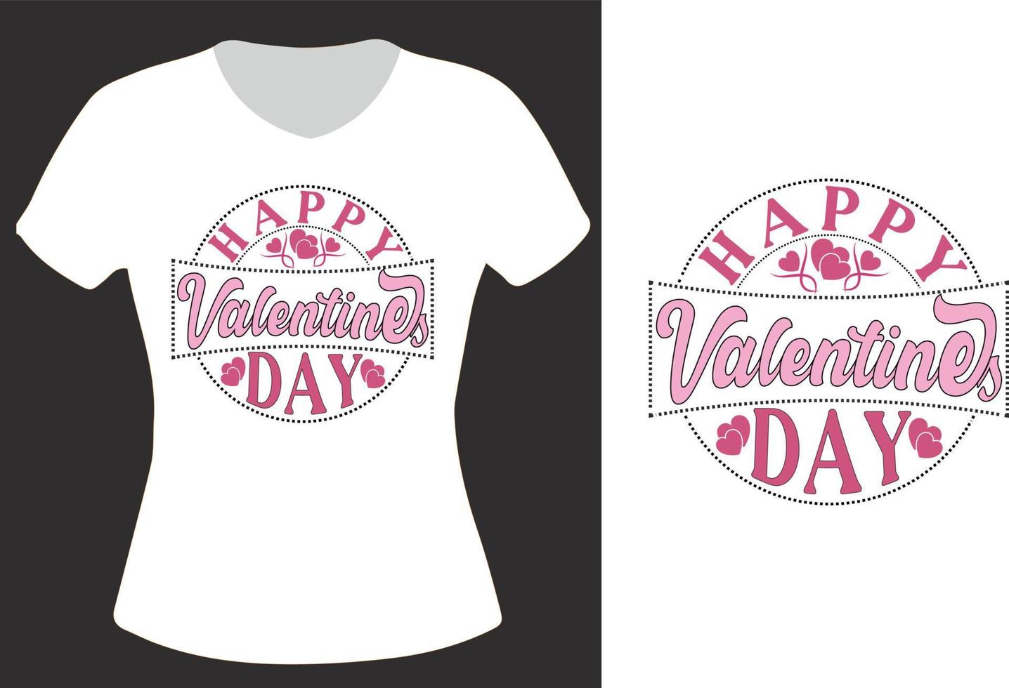 Happy valentines day T-shirt design Free vector. vector