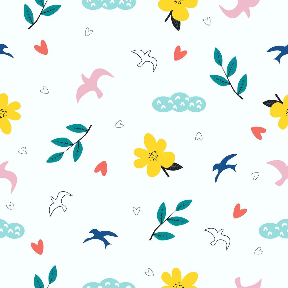 Seamless hand drawn pastel floral pattern background vector illustration for fashion,fabric,wallpaper and print design