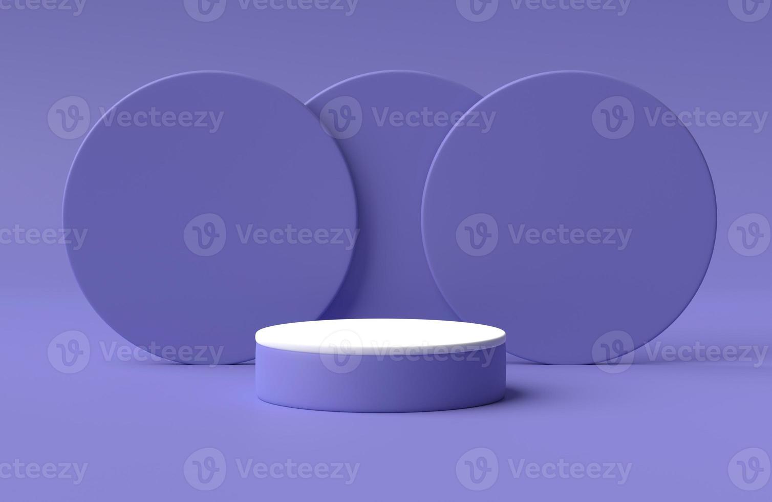 Abstract geometric platform on pastel purple background for design. Empty podium or pedestal display. Minimal scene concept. 3D rendering, 3D illustration. photo