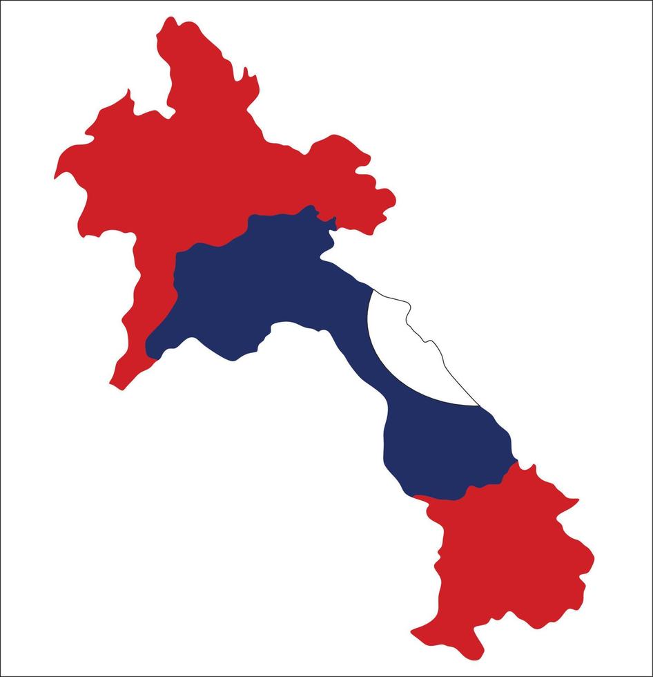 mapa de la bandera de laos aislado sobre fondo blanco. vector