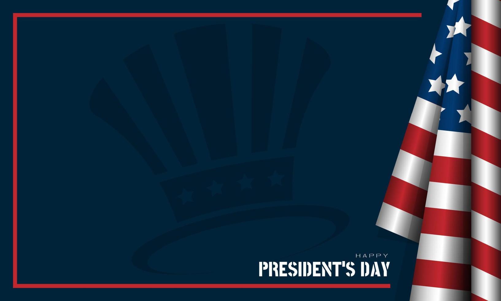 Happy President's Day background with copy space area vector