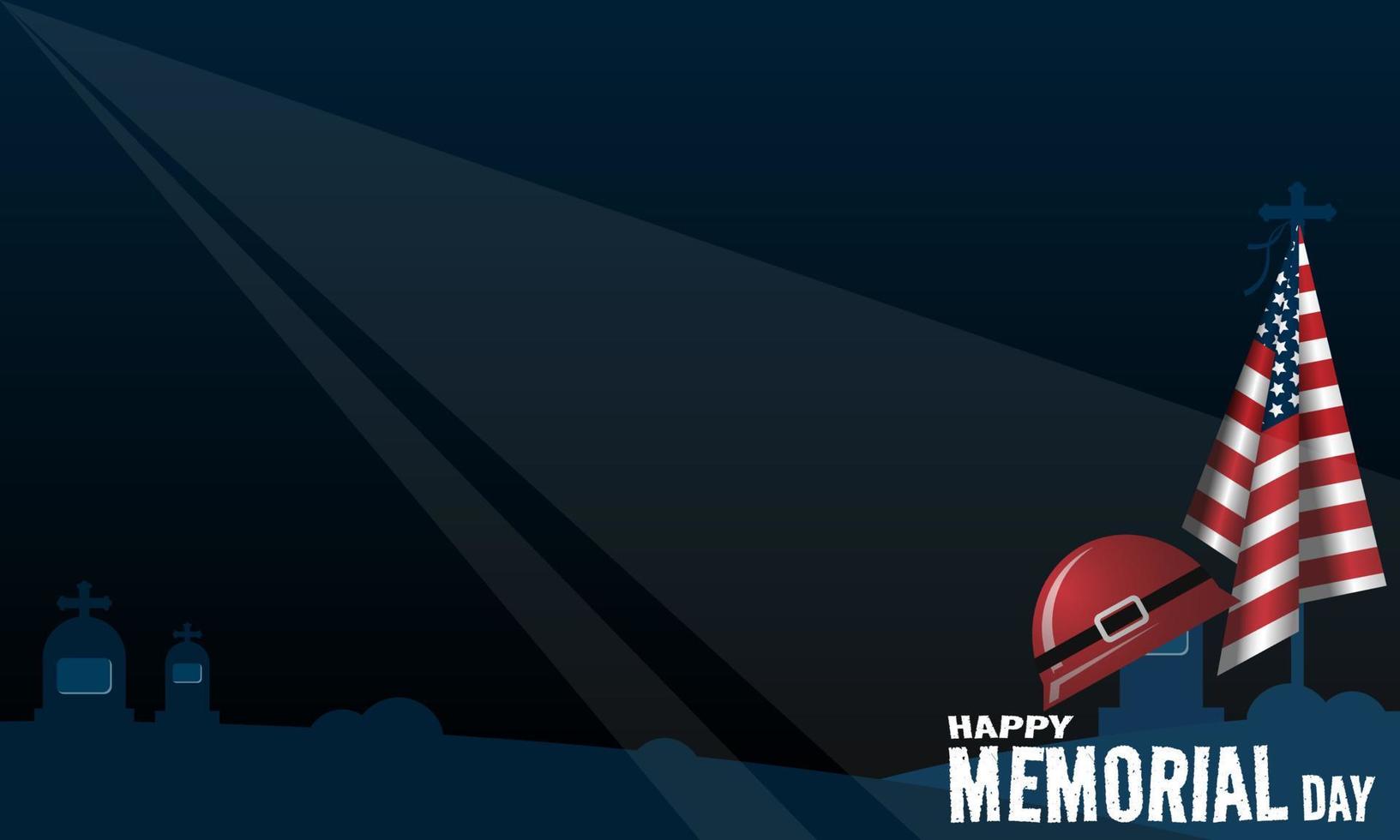 Happy Memorial Day background with copy space area vector