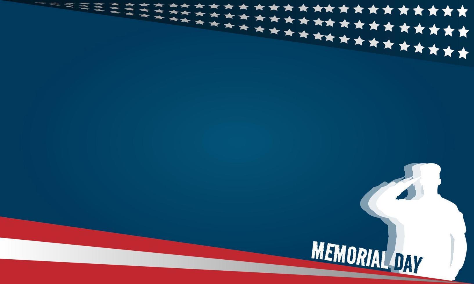 Happy Memorial Day background with copy space area vector