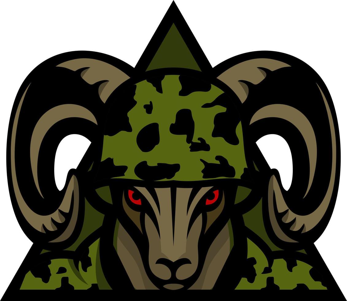 goat army illustration logo vector