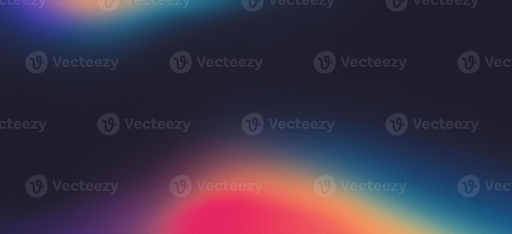 Dark blue color gradient background, vibrant red orange purple spots, grain texture, abstract design, copy space photo