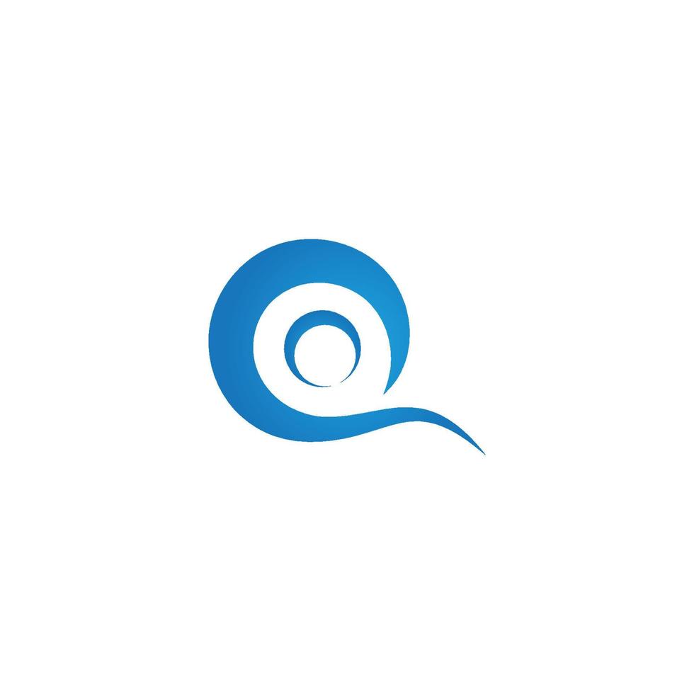Q letter wave logo vector