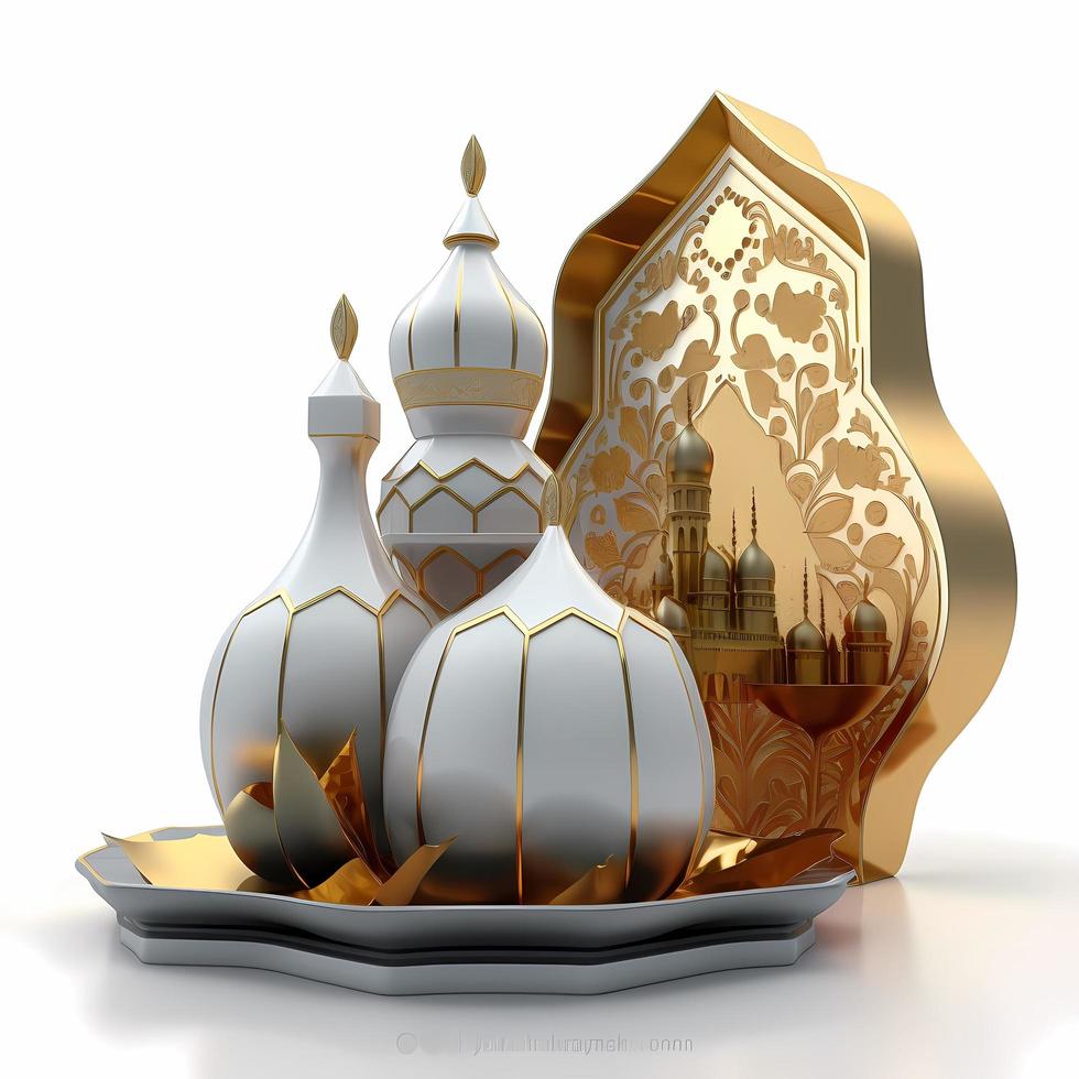 3D render ramadan kareem decoration photo