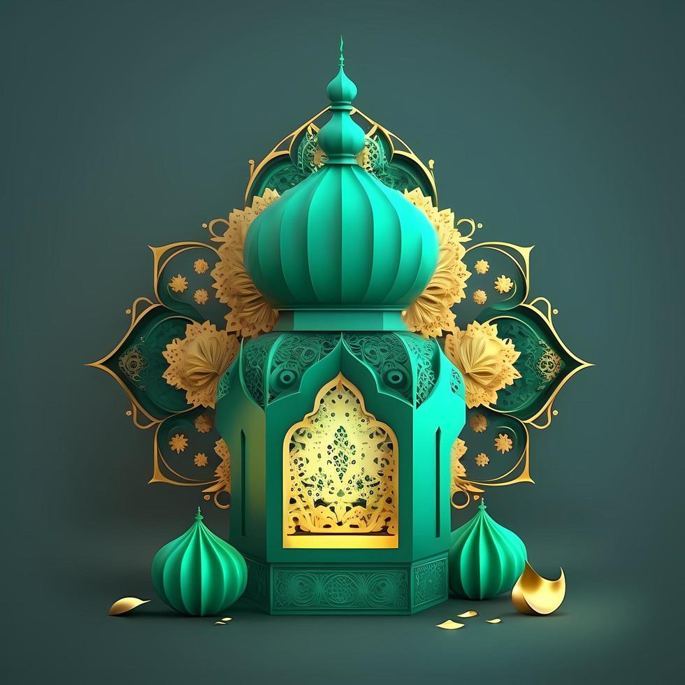 ilustración de la decoración ramadan kareem, 3d render 18987767 Foto de  stock en Vecteezy