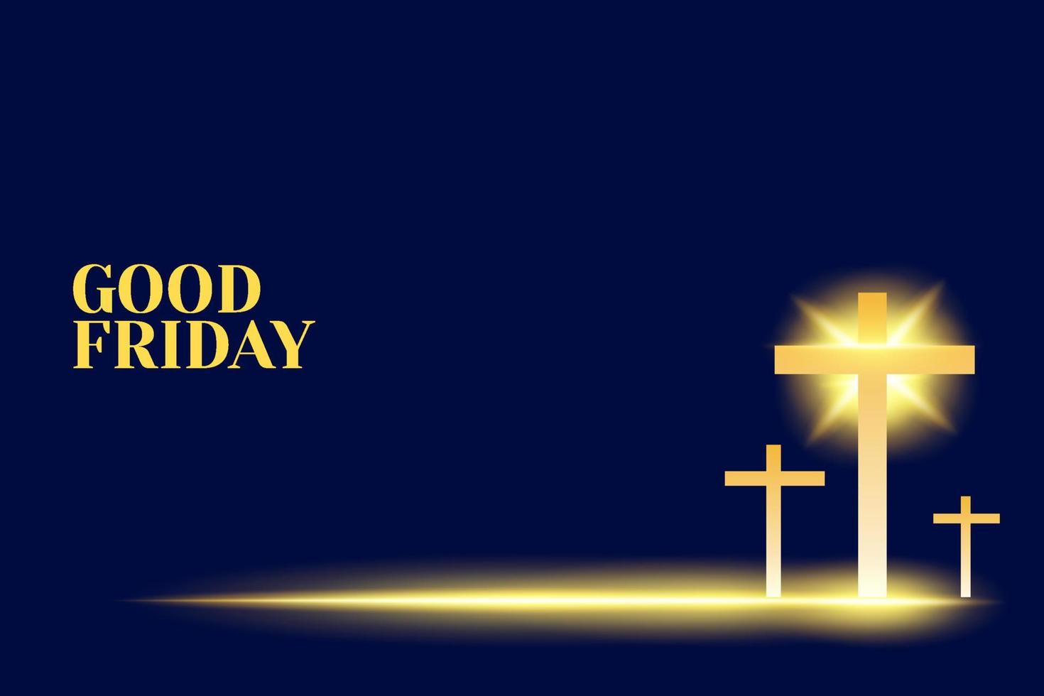 Good friday background with shiny cross. Christian holy week concept design with copy space. Vector art illustration
