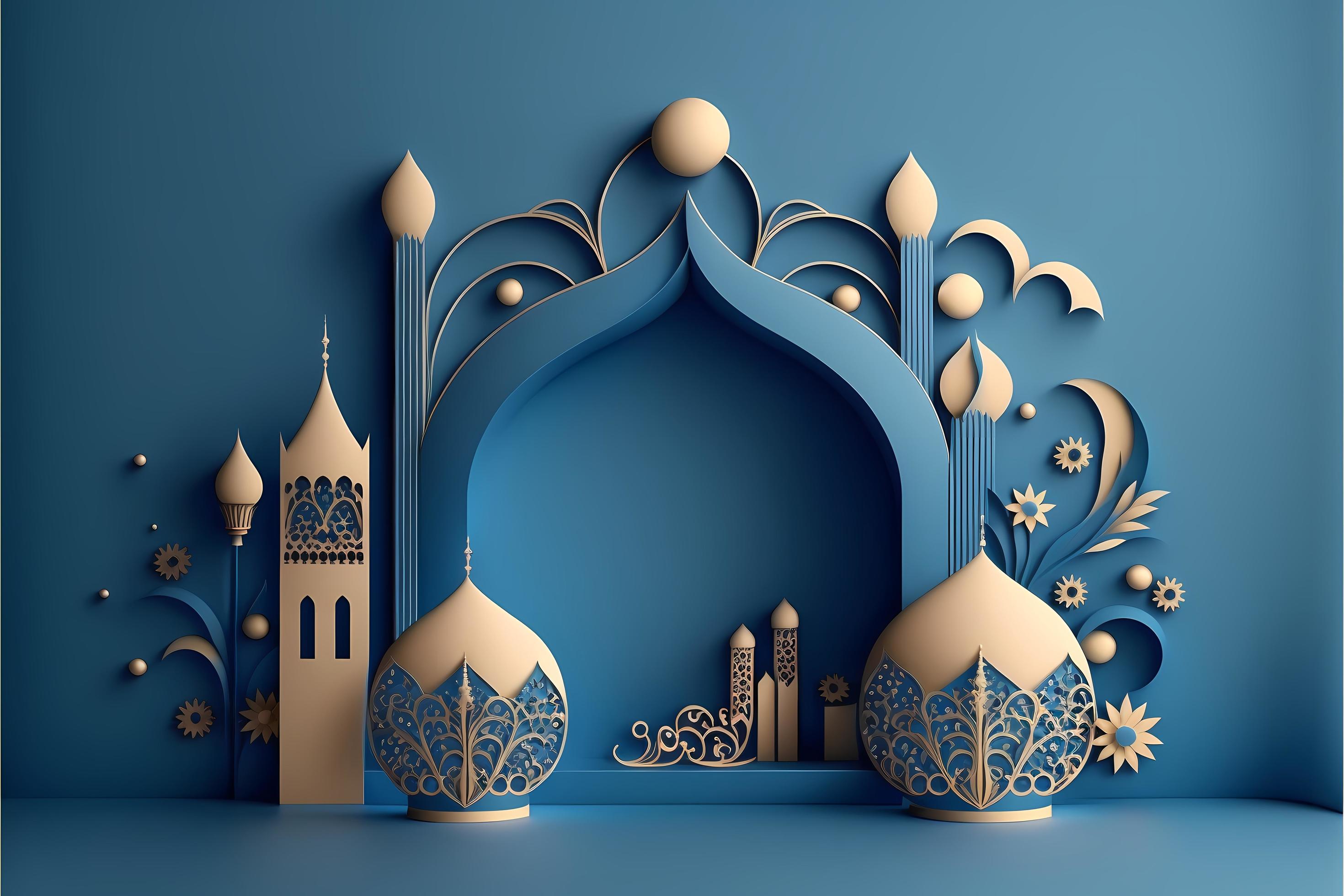 fondo moderno y hermoso de ramadan kareem con decoración 7005556