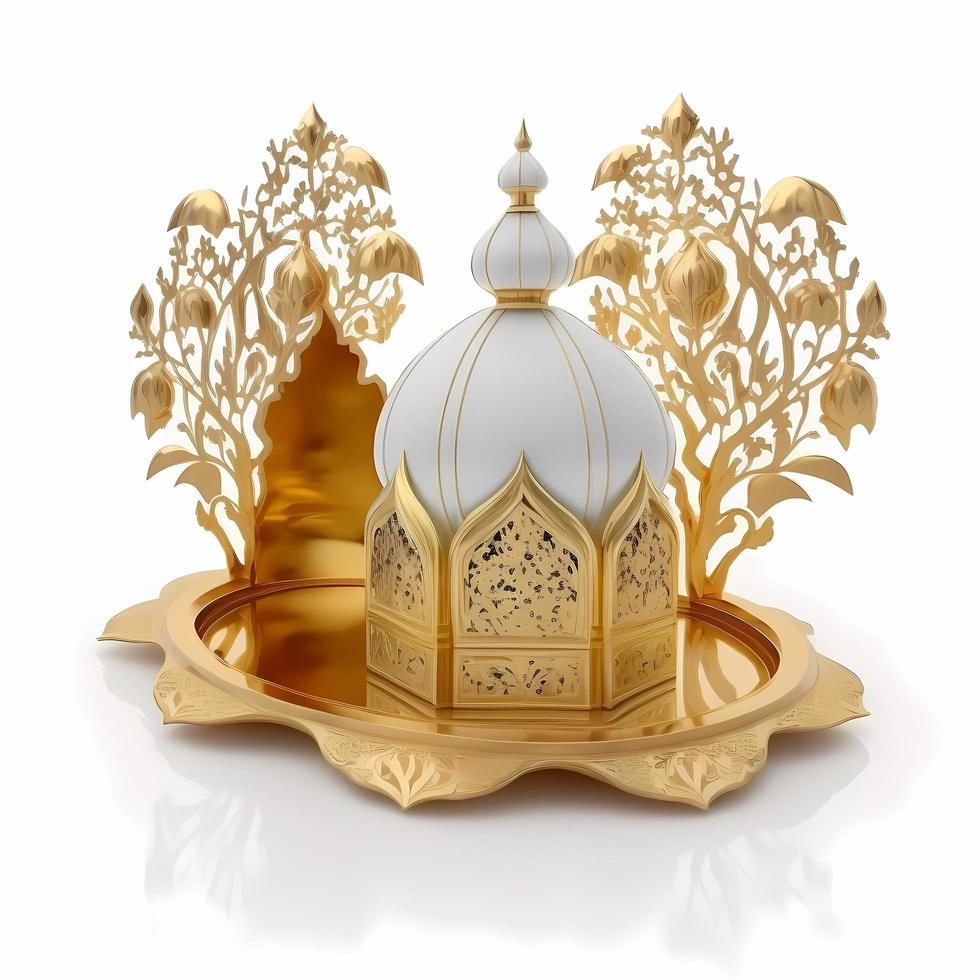 ilustración de la decoración ramadan kareem, 3d render foto