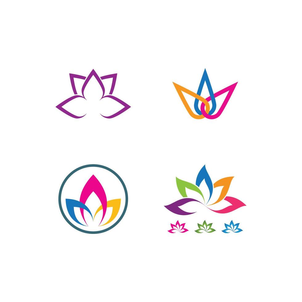 logotipo de flores de loto vector