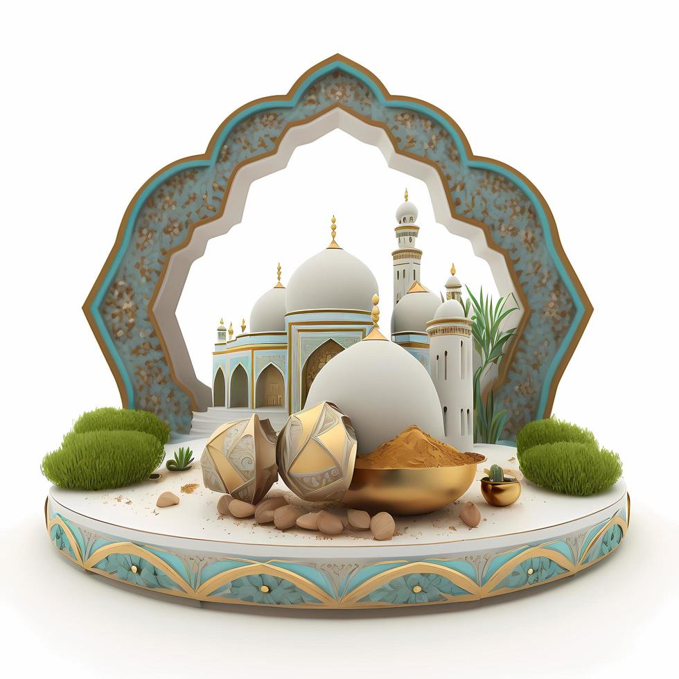 Illustration ramadan kareem decoration 3D render photo