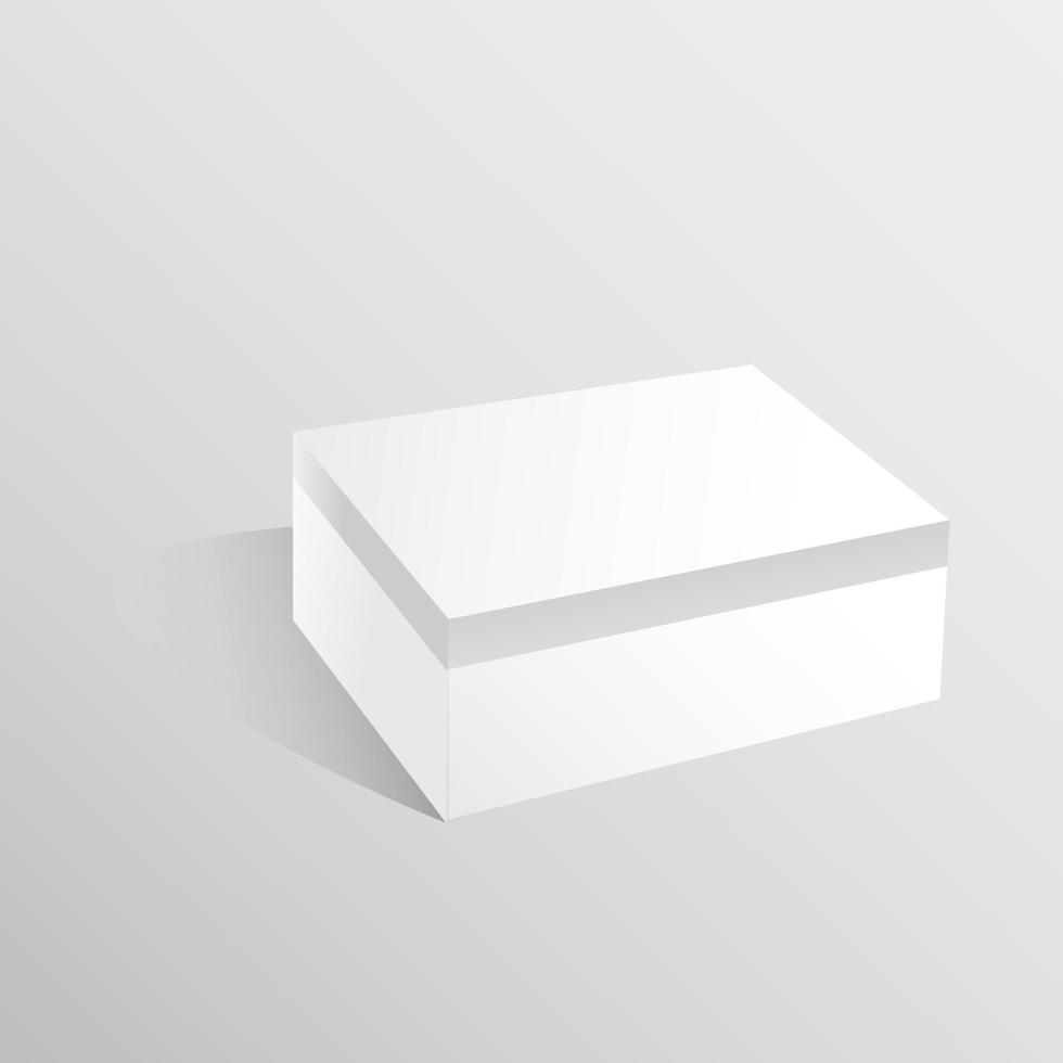 Box mockup isolated on white background. Vector illustration