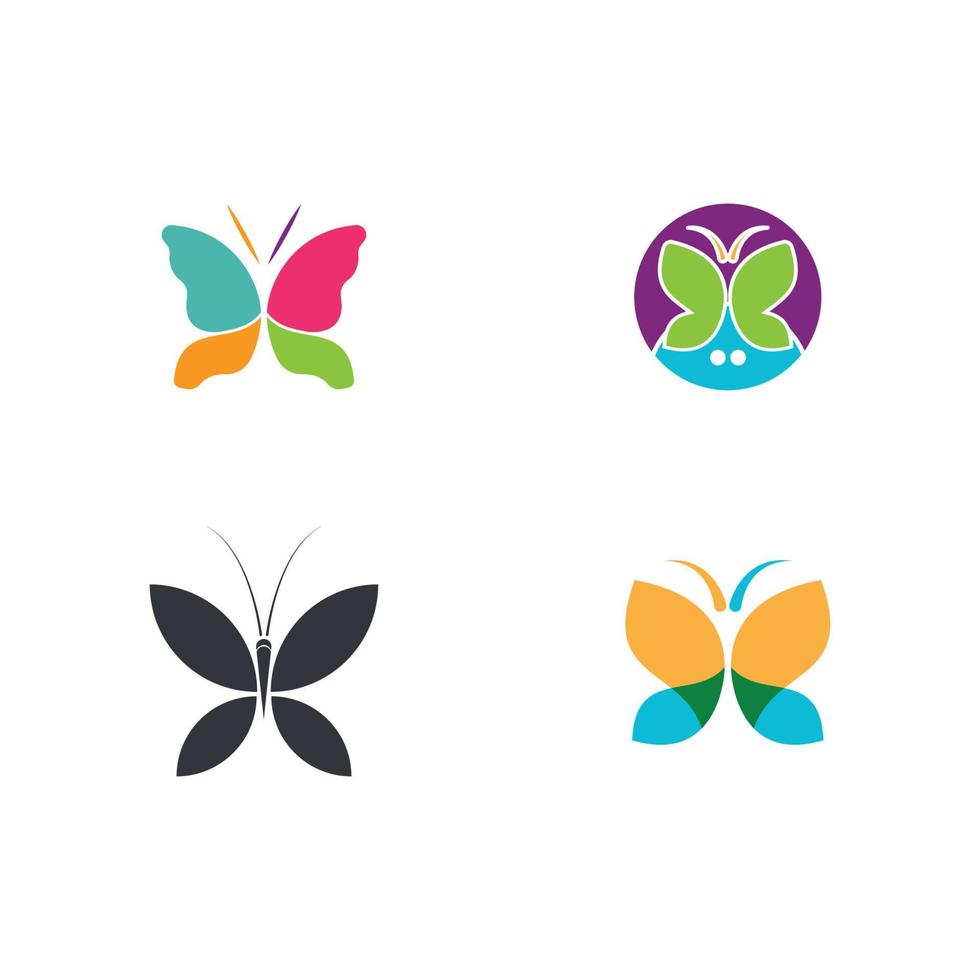 logo de mariposa de belleza vector