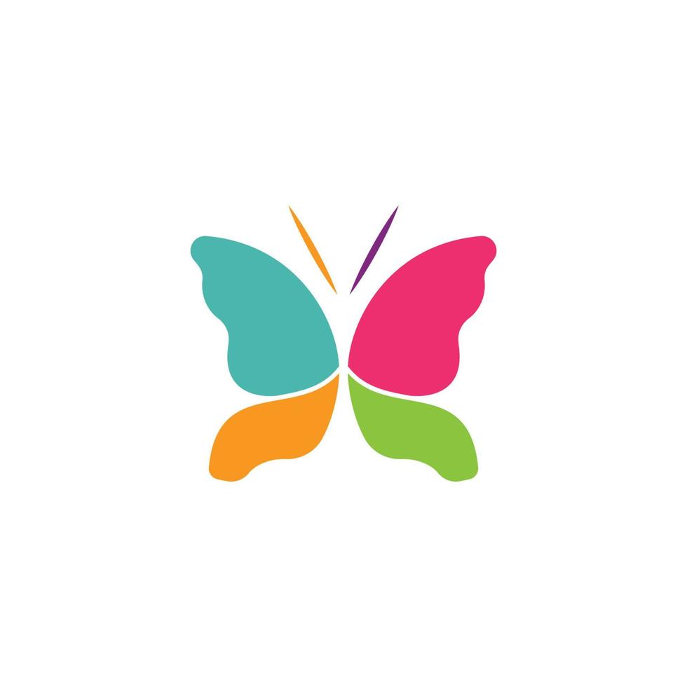 logo de mariposa de belleza vector