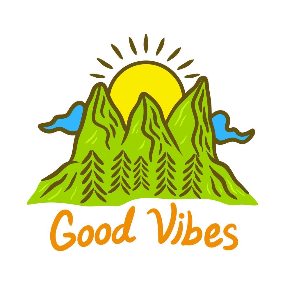 Good Vibes in the Mountain Vector Illustration Design