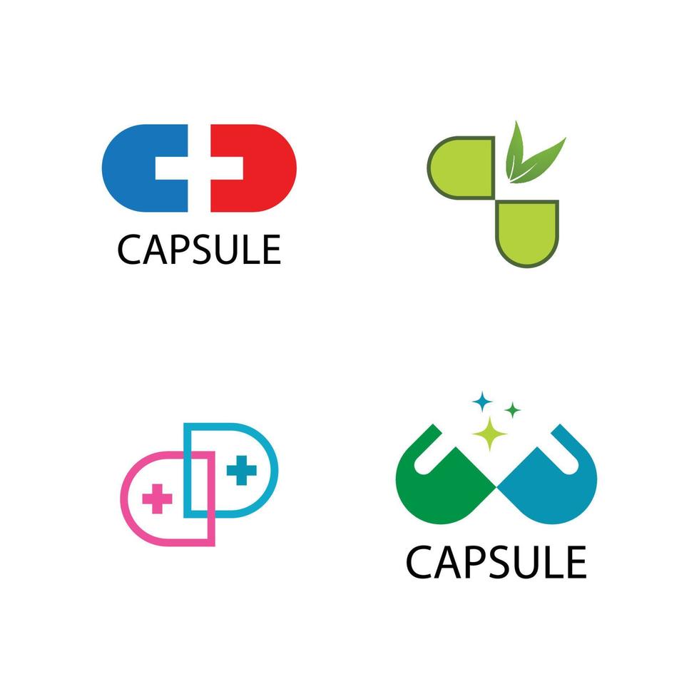 icono del logotipo de la cápsula vector