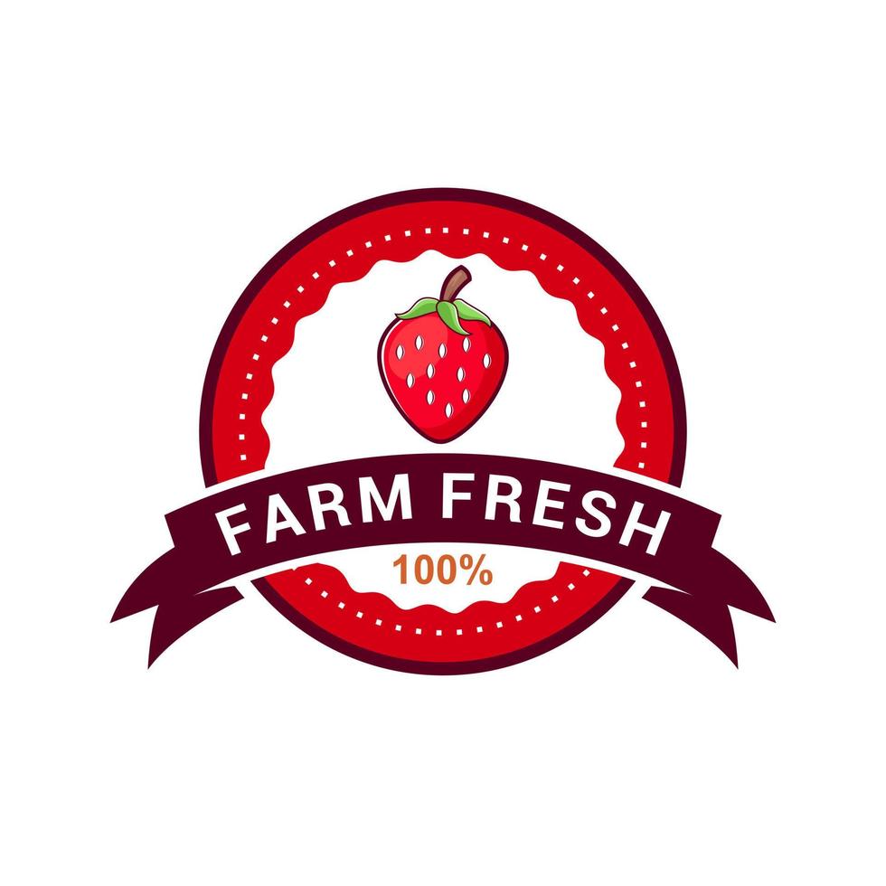 strawberry Fruit Logo Vector Template