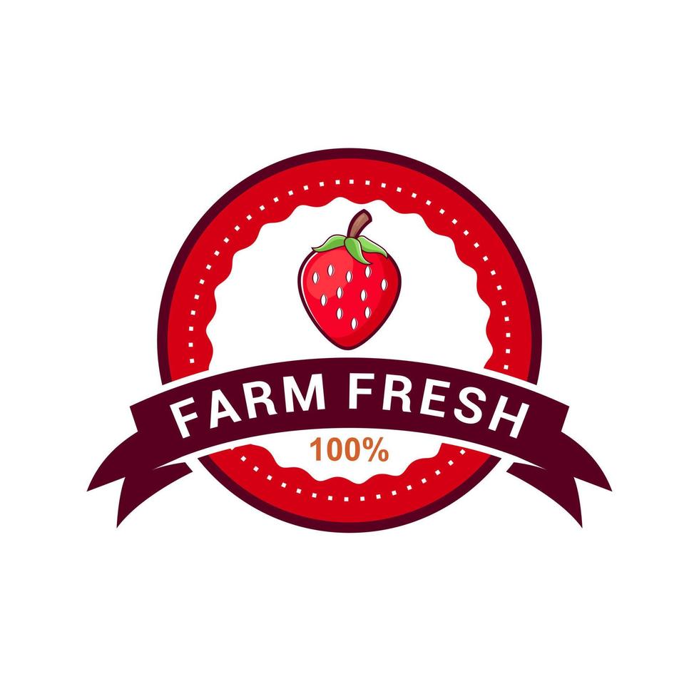 plantilla de vector de logotipo de fruta de fresa