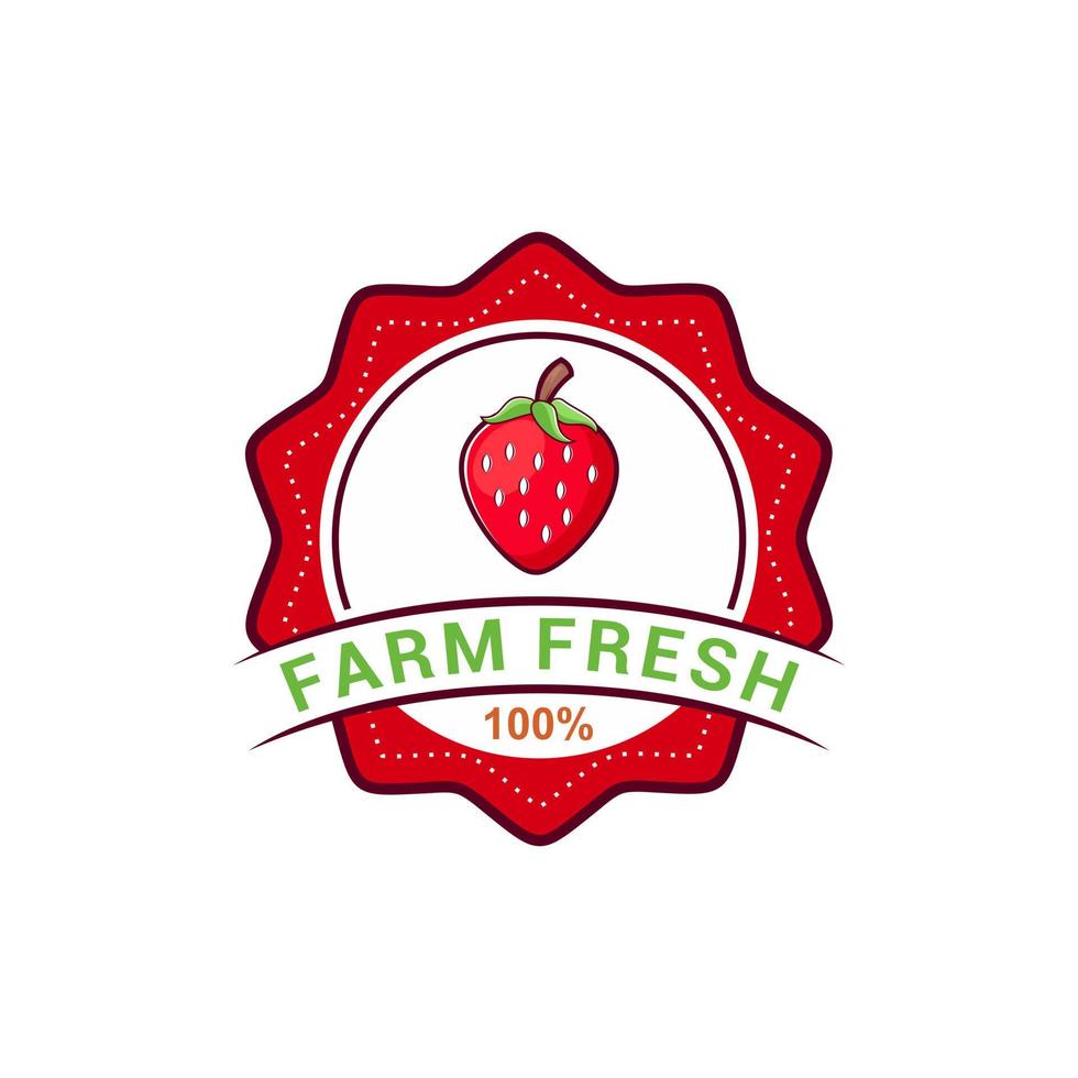 strawberry Fruit Logo Vector Template