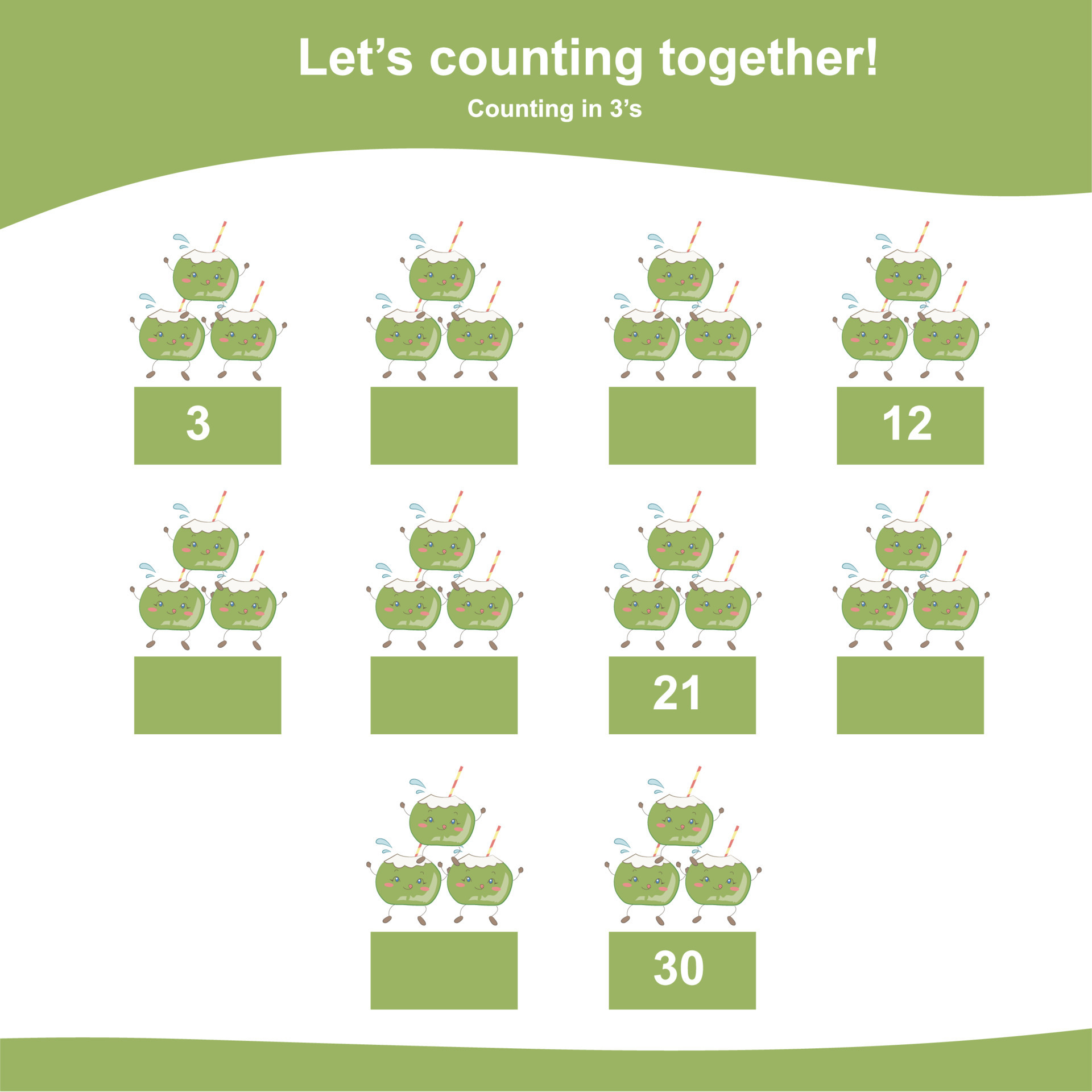 Mathematic counting worksheet. Math activity, count and write the ...