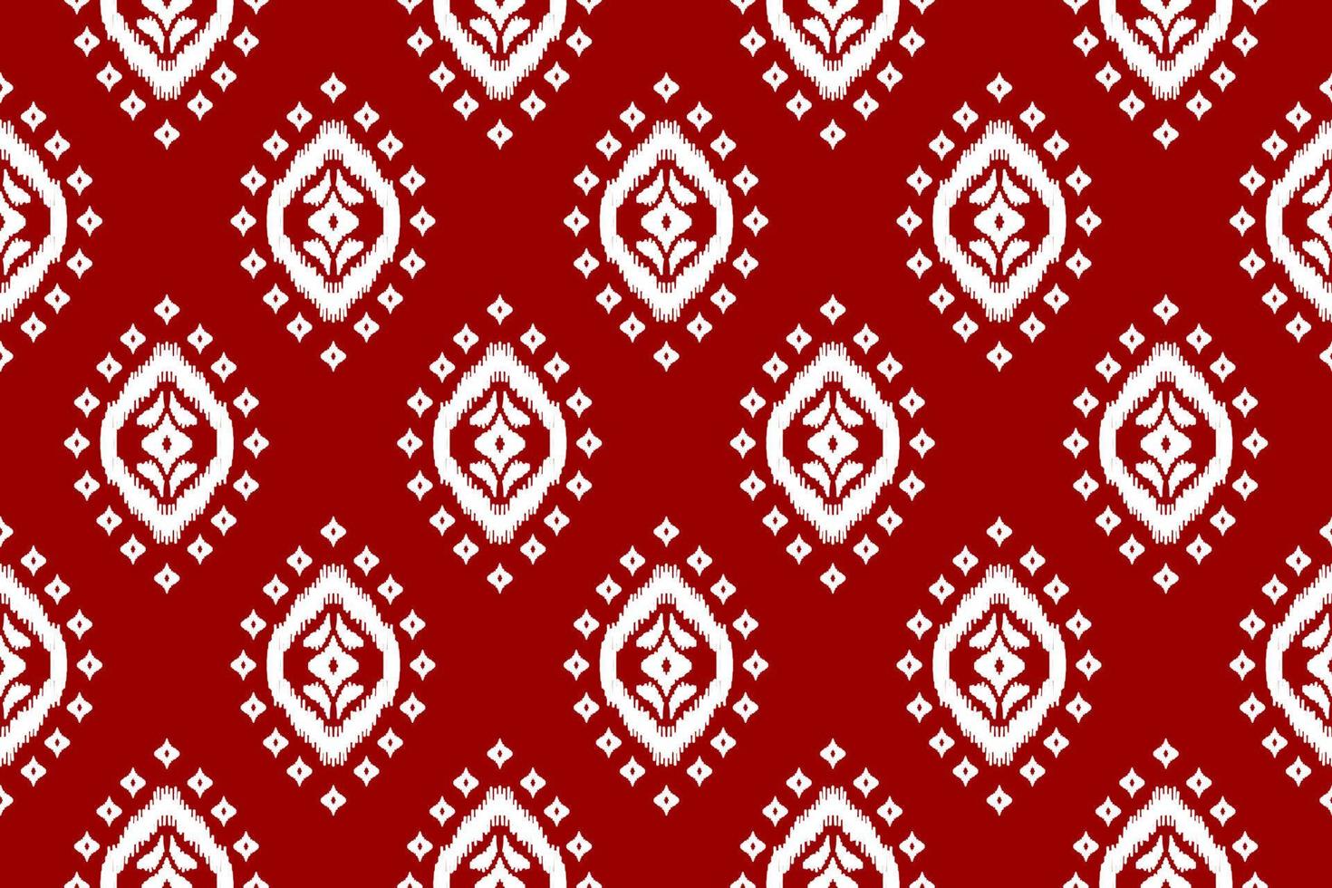 Beautiful ethnic tribal pattern art. Ethnic ikat red seamless pattern. American and Mexican style. vector