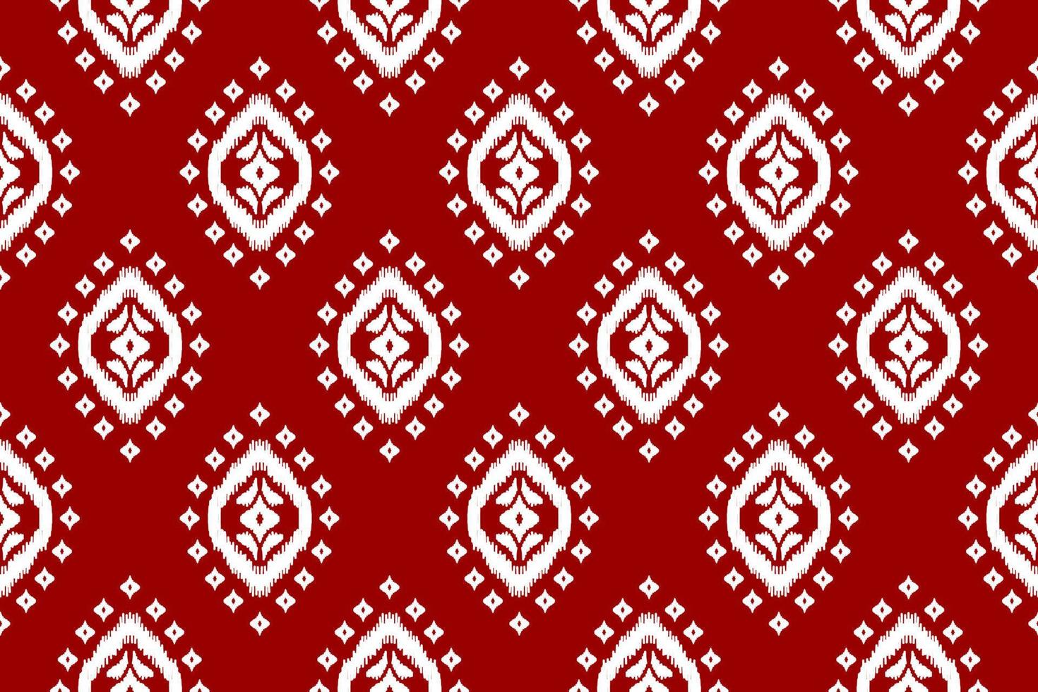 Beautiful ethnic tribal pattern art. Ethnic ikat red seamless pattern. American and Mexican style. vector