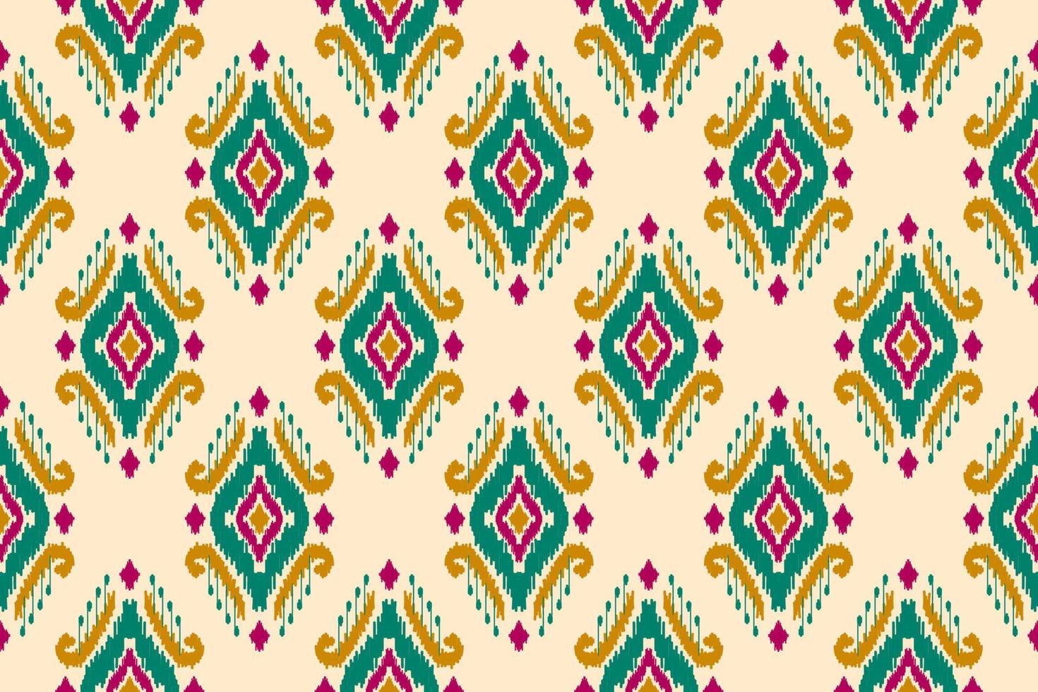 Fabric ikat pattern art. Geometric ethnic seamless pattern traditional. American, Mexican style. vector