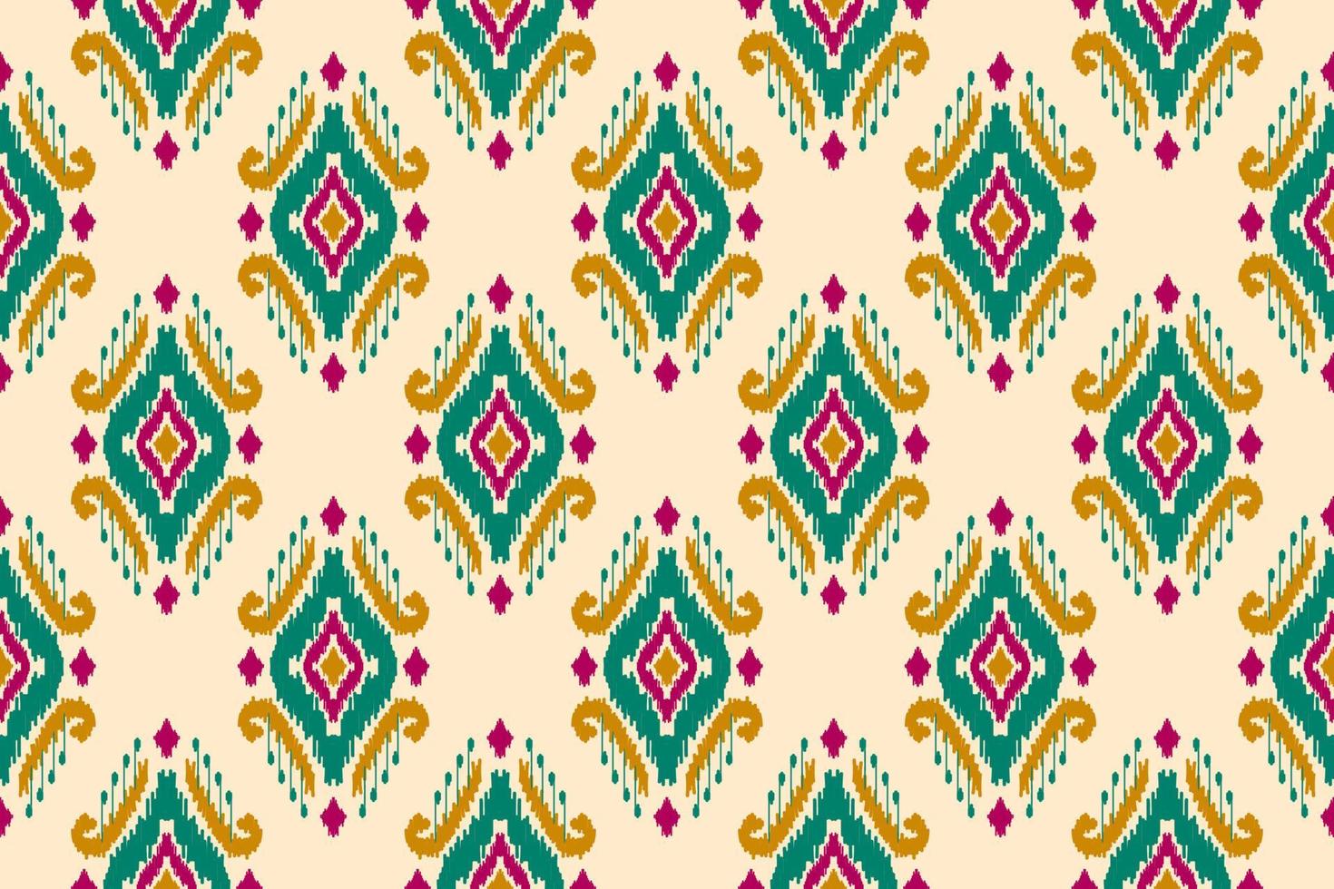 Fabric ikat pattern art. Geometric ethnic seamless pattern traditional. American, Mexican style. vector