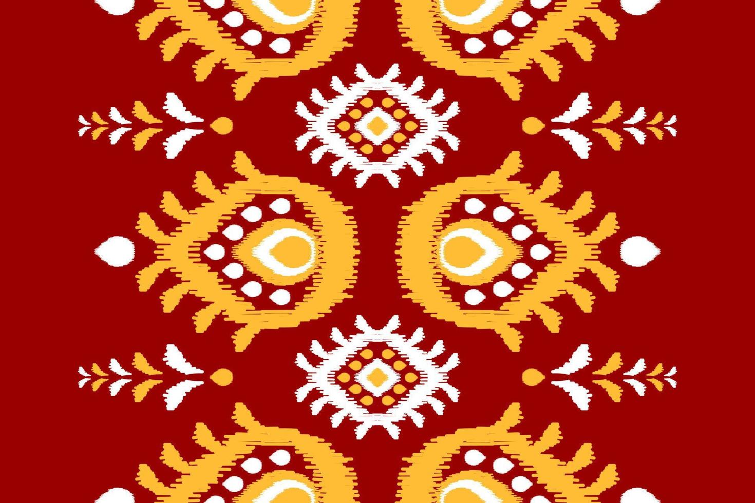Carpet flower ikat pattern art. Ethnic red seamless pattern traditional. American, Mexican style. vector