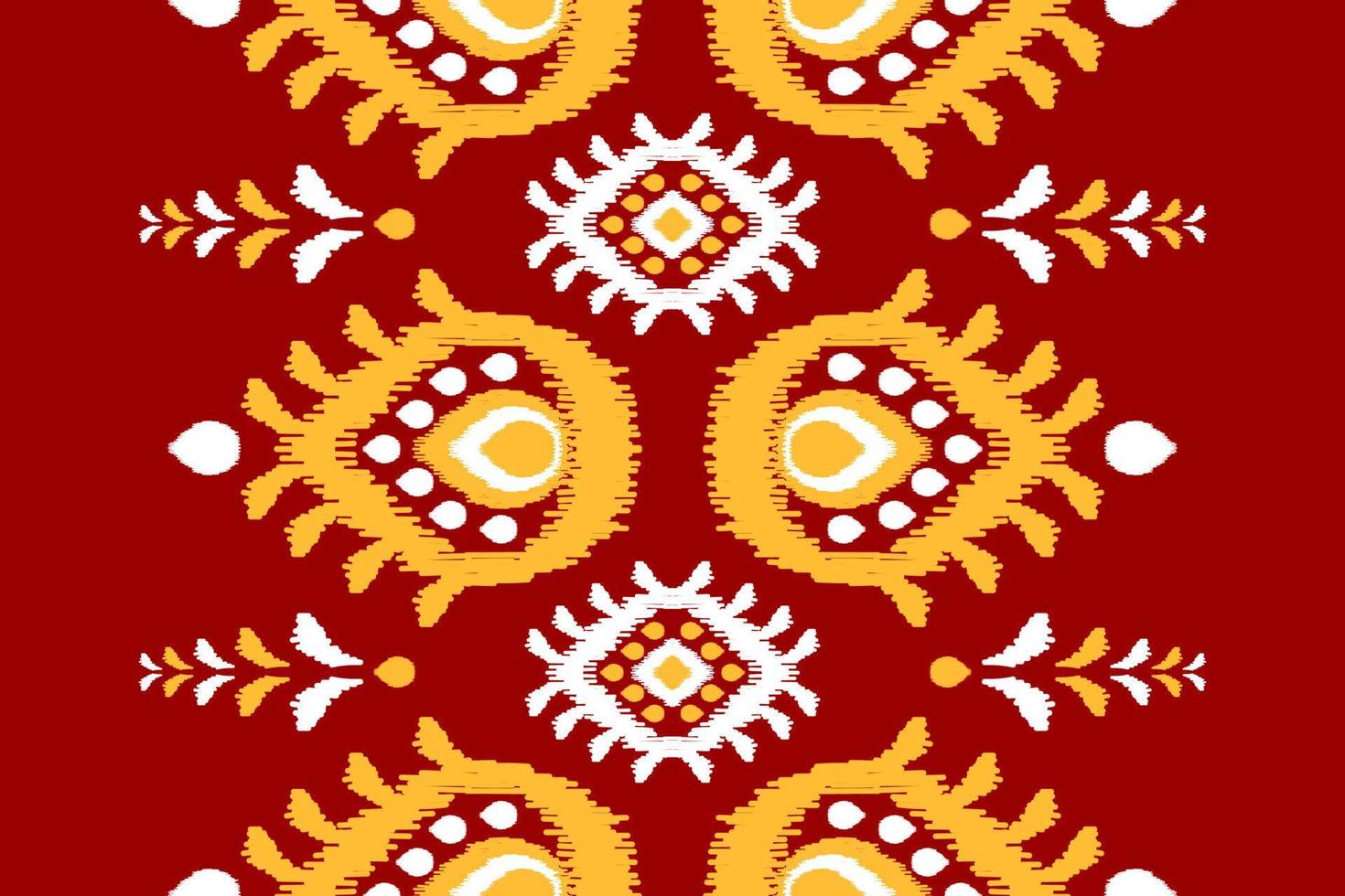 Carpet flower ikat pattern art. Ethnic red seamless pattern traditional. American, Mexican style. vector