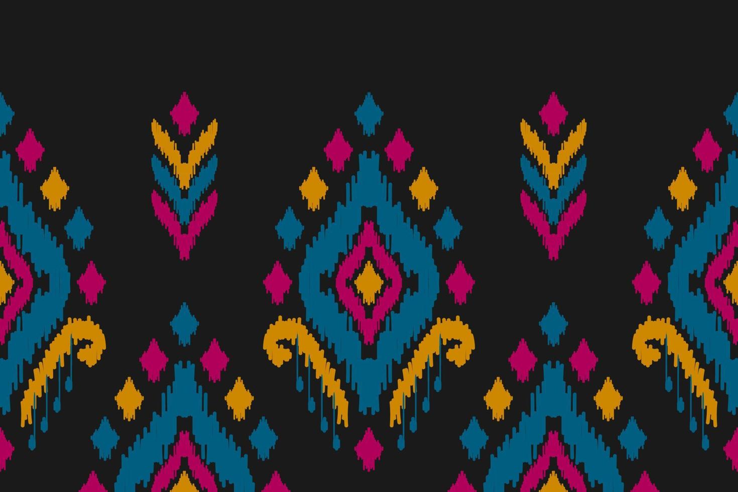 patrón étnico ikat sin costuras en tribal. estampado de adornos étnicos geométricos aztecas. estilo de patrón ikat. vector