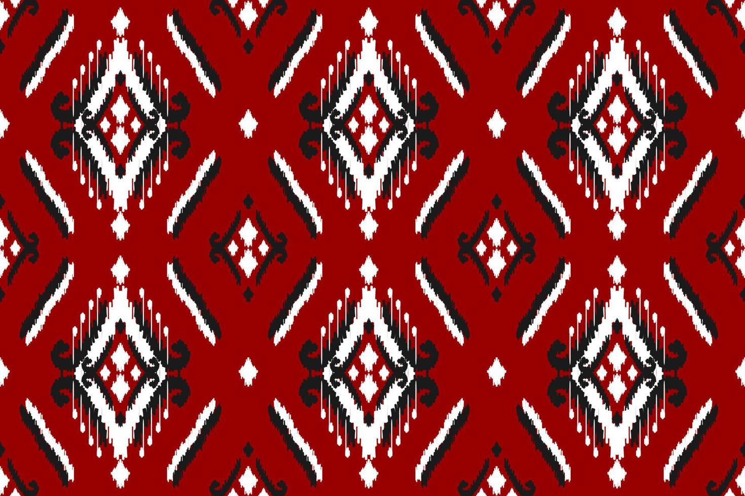 Beautiful ethnic tribal pattern art. Ethnic ikat red seamless pattern. American and Mexican style. vector