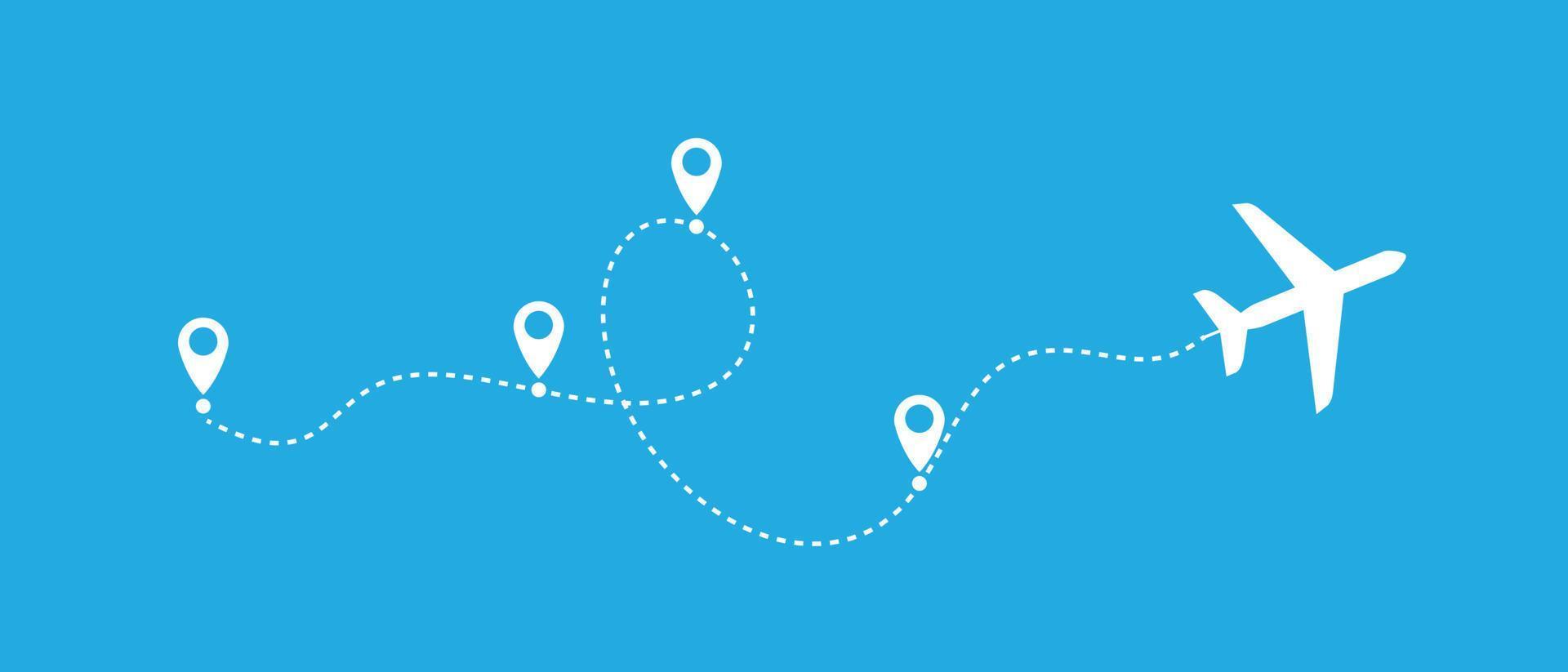 Airplane line path travel line icon set.Airplane path in dotted line shape.Airplane routes set.Romantic travel, heart dashed line trace and plane routes isolated vector illustration.