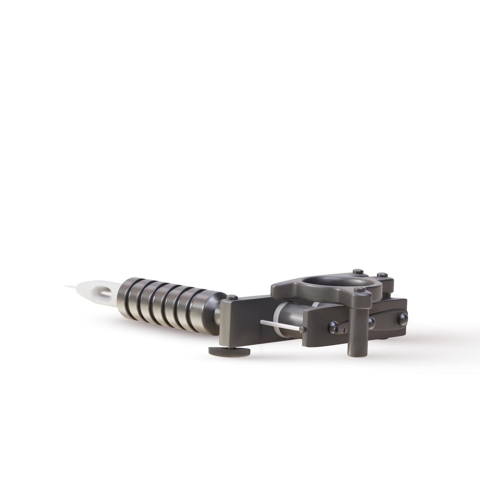 3d Realistic tattoo machine on white background. Vector illustration.
