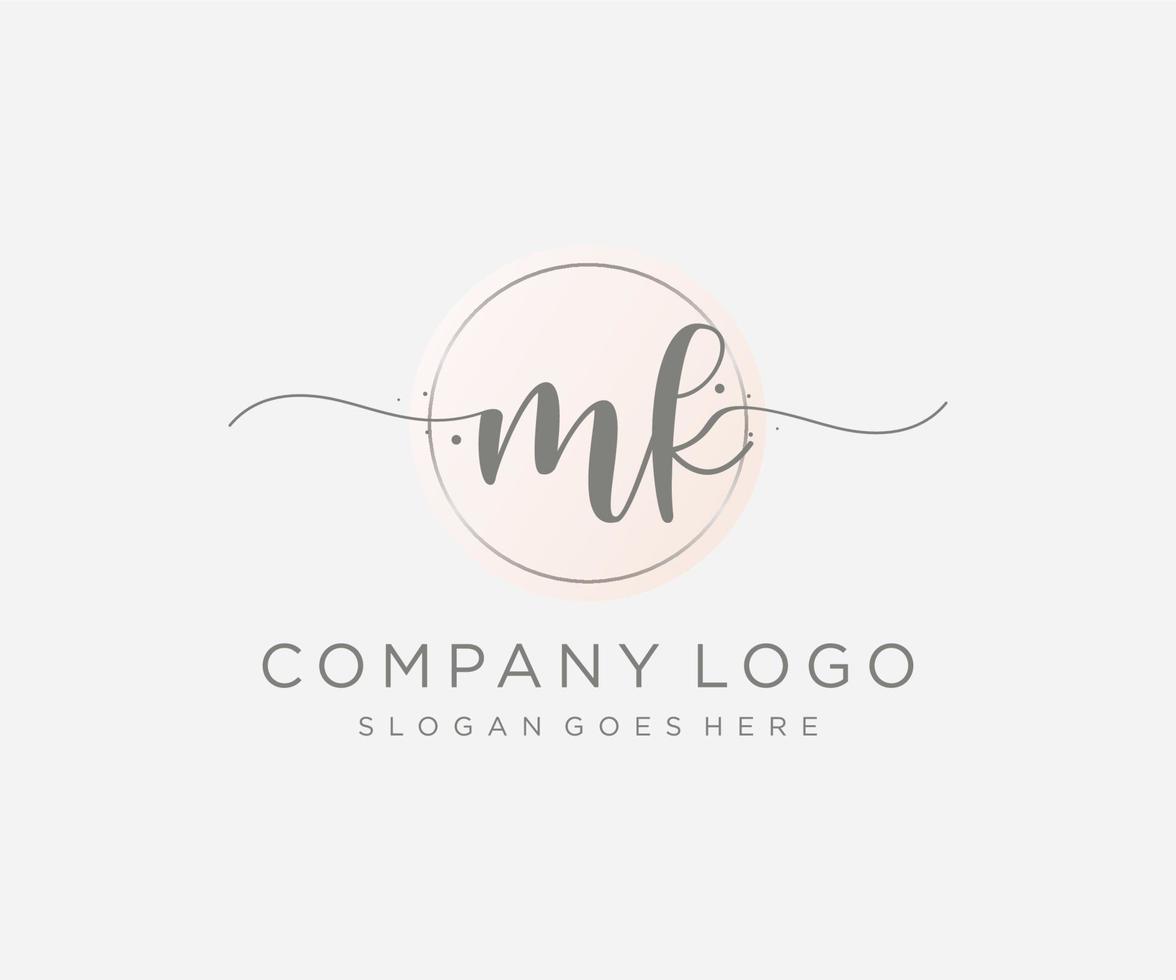 Initial MK feminine logo. Usable for Nature, Salon, Spa, Cosmetic and Beauty Logos. Flat Vector Logo Design Template Element.