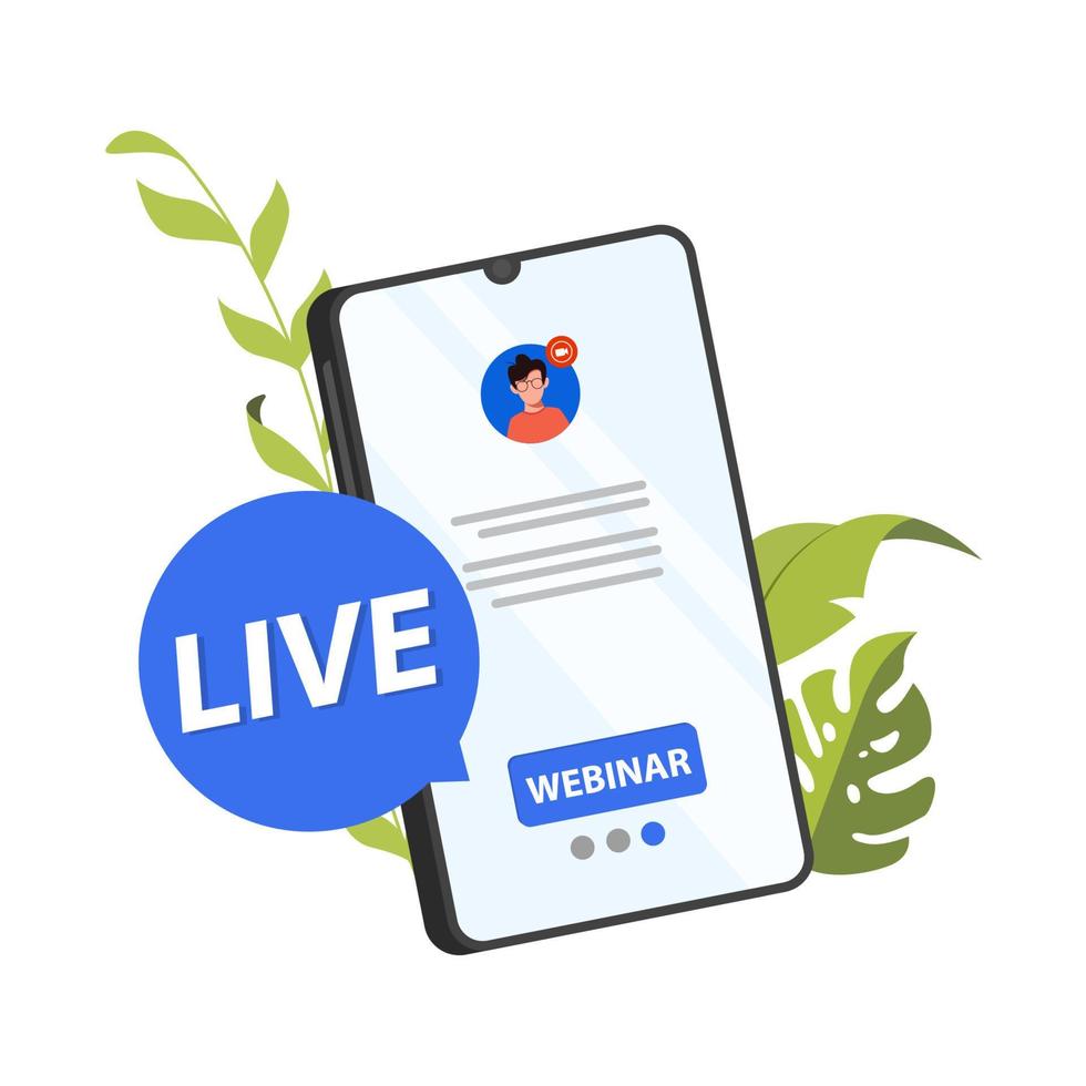 Live Webinar Button, icon, emblem label Vector illustration