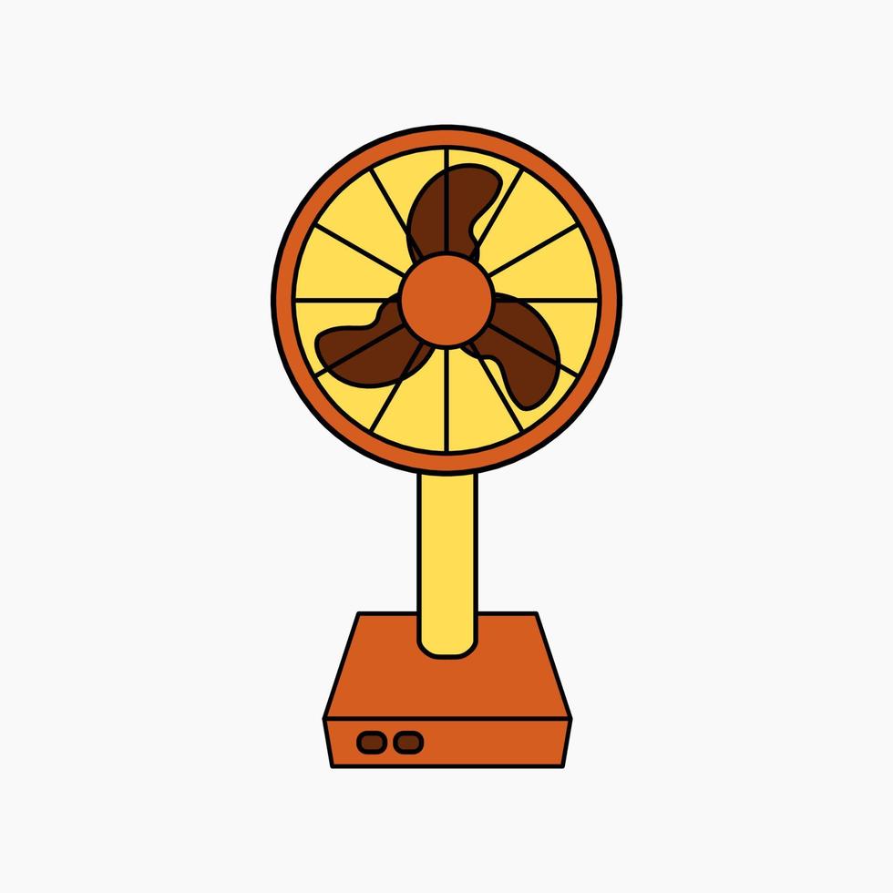 ilustración de vector de imágenes prediseñadas de ventilador para decoraciones de diseño. ilustración del tema del hogar.