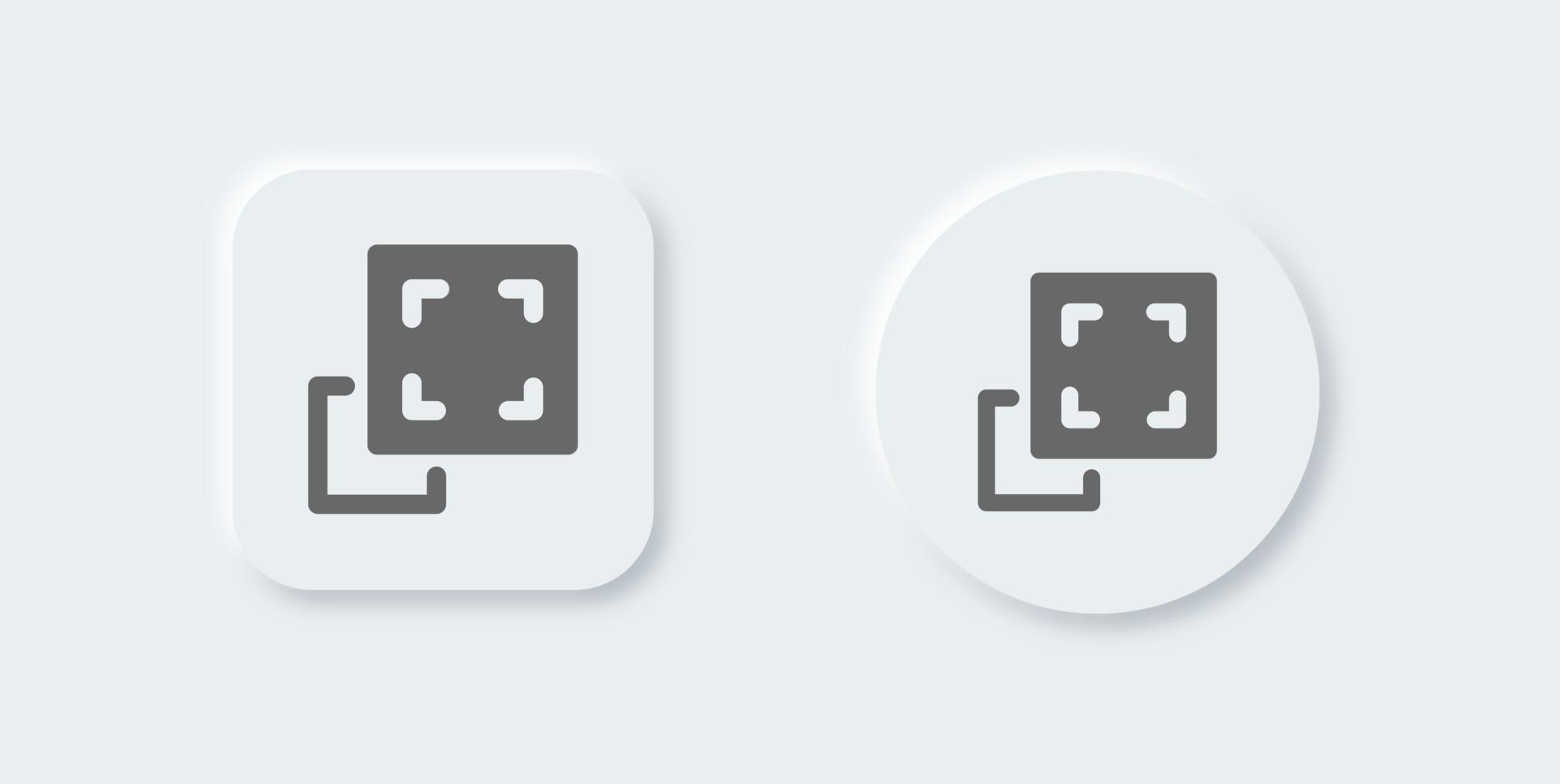 Full screen solid icon in neomorphic design style. Multimedia signs vector illustration.