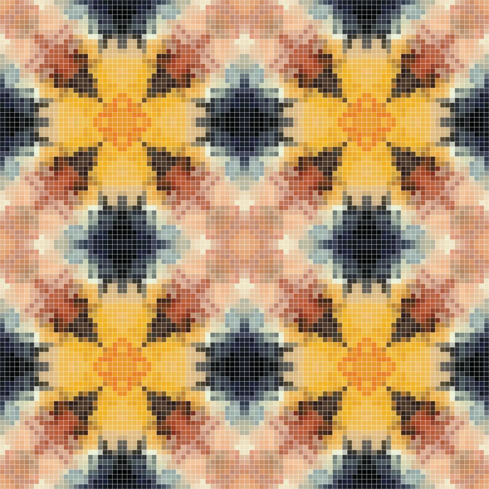 Geometric mosaic seamless pattern design, Repeat textile design, Surface design. vector