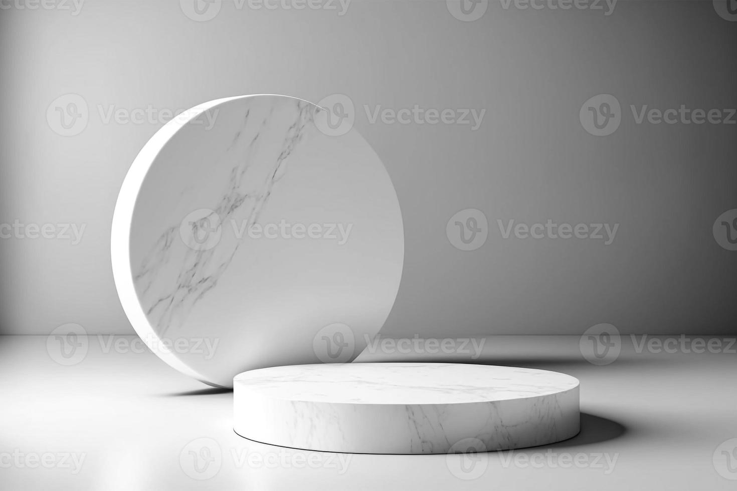 white abstract stone blank simple for product display podium platforms cosmetic placement studio platform 3d background. photo