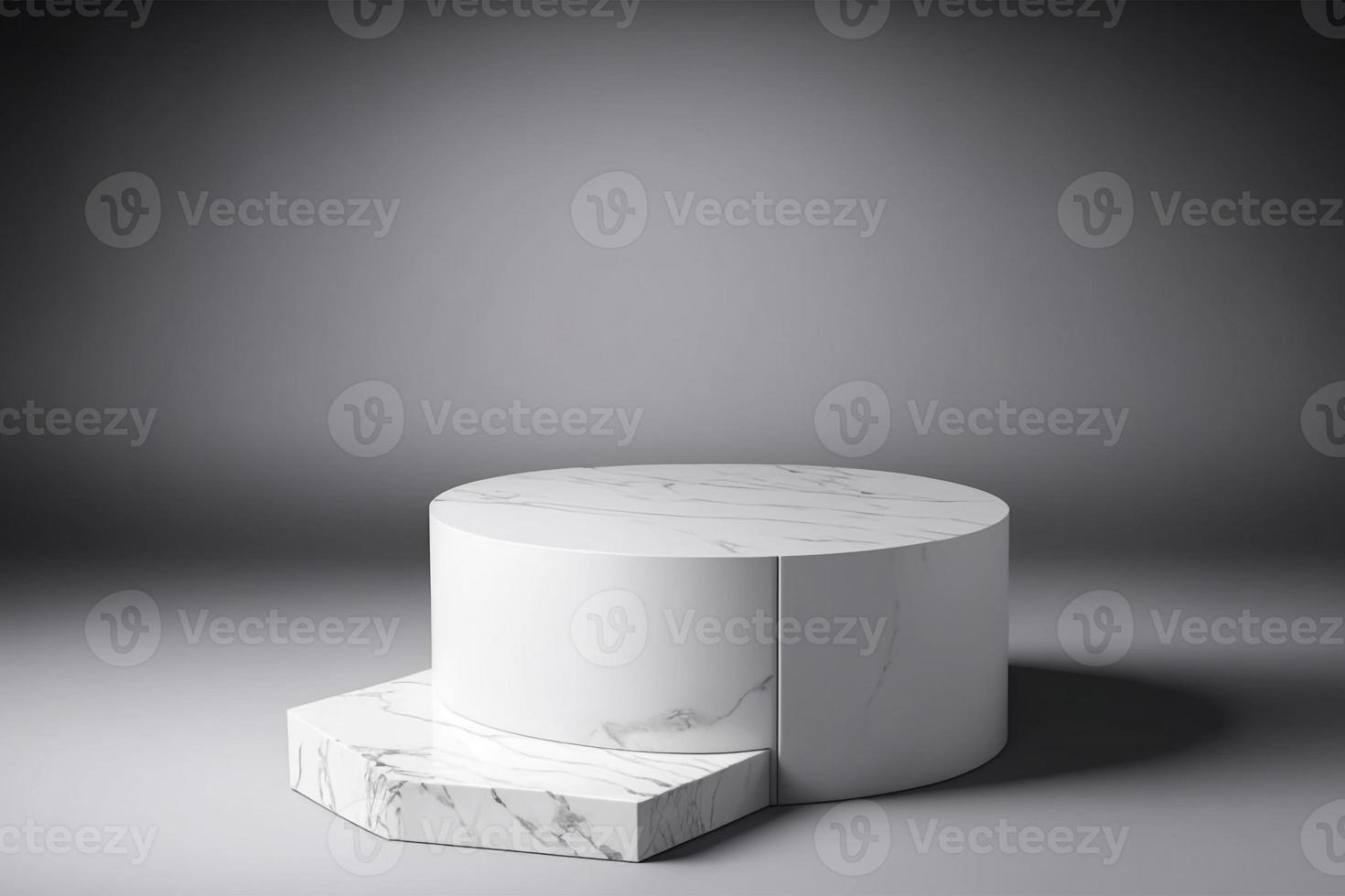 white abstract stone blank simple for product display podium platforms cosmetic placement studio platform 3d background. photo