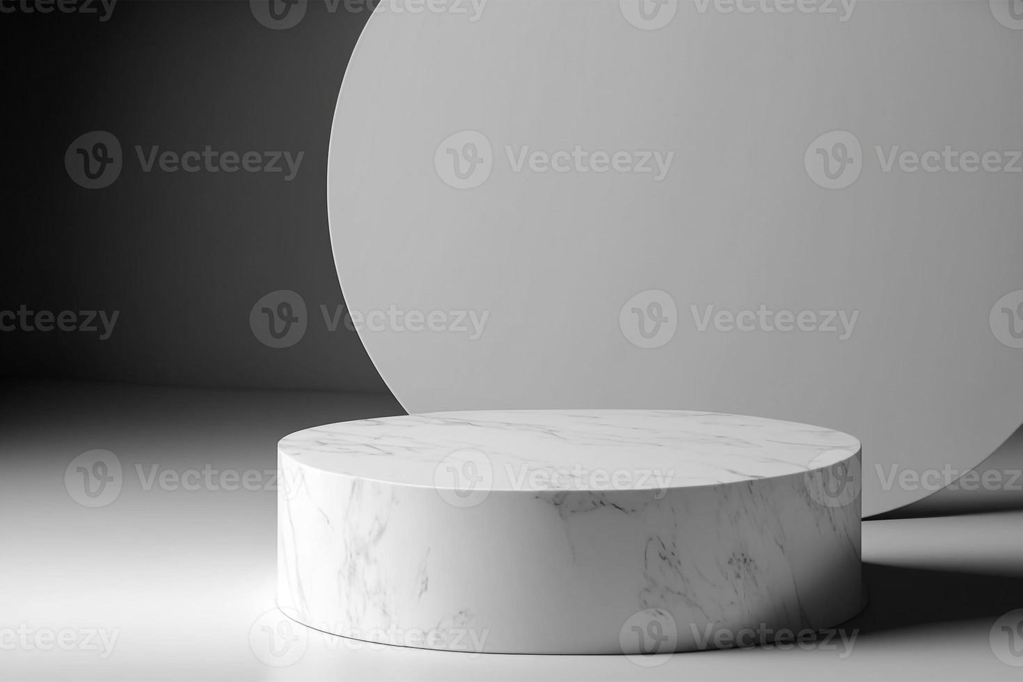 white abstract stone blank simple for product display podium platforms cosmetic placement studio platform 3d background. photo