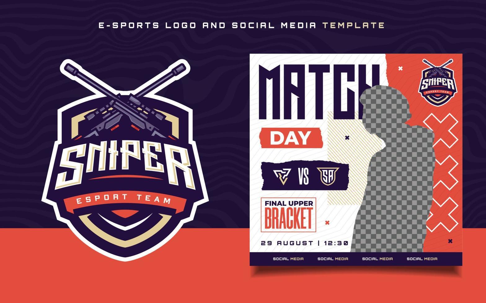 Set of E-sports Gaming Flyer Template for social media Banner  and Gaming Tournament Logo vector