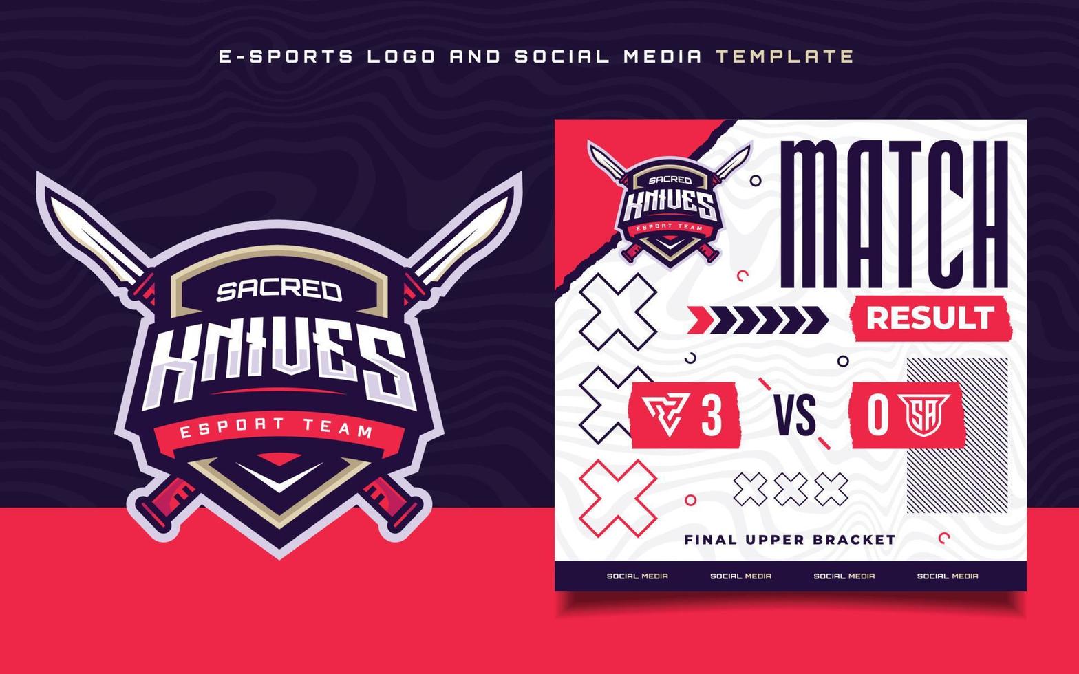 Set of E-sports Gaming Flyer Template for social media Banner  and Gaming Tournament Logo vector